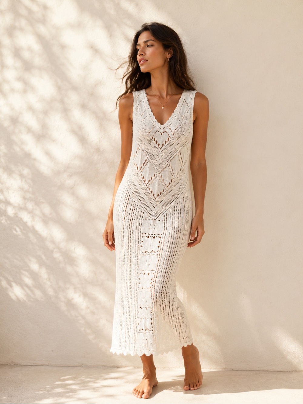 🎉LAST‎ PIECE 🎉 FREE PEOPLE Santorini Beach Fauxchet Sweater Dress